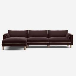 Cozy 5 Seater LH Chaise Sofa - Dark Brown Velvet - thumbnail 3