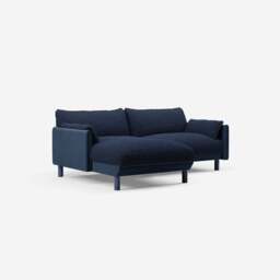 Cozy 3 Seater LH Chaise Sofa - Midnight Blue Velvet