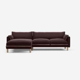 Cozy 4 Seater LH Chaise Sofa - Dark Brown Velvet - thumbnail 3