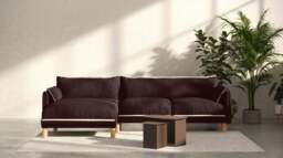 Cozy 4 Seater LH Chaise Sofa - Dark Brown Velvet - thumbnail 6