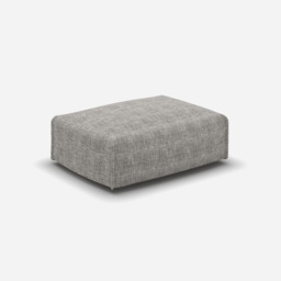 Float Rectangular Ottoman - Salt & Pepper Textured Weave