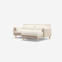 Cozy 3 Seater RH Chaise Sofa - Cream Textured Weave