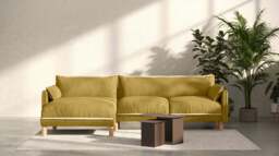Cozy 4 Seater LH Chaise Sofa - Mustard Velvet - thumbnail 6