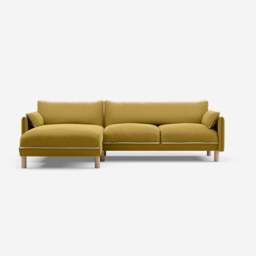 Cozy 4 Seater LH Chaise Sofa - Mustard Velvet - thumbnail 3