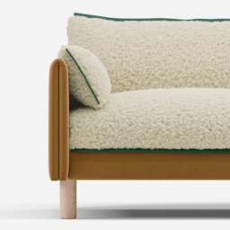 Cozy 1.5 Seater Chaise Sofa - Ochre Cotton - thumbnail 4