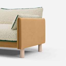 Cozy 1.5 Seater Chaise Sofa - Ochre Cotton - thumbnail 2