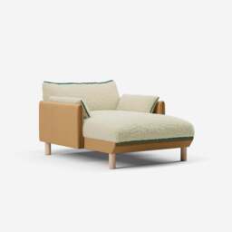 Cozy 1.5 Seater Chaise Sofa - Ochre Cotton