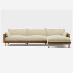 Cozy 5 Seater RH Chaise Sofa - Ochre Cotton - thumbnail 3