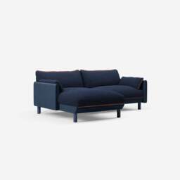 Cozy 3 Seater LH Chaise Sofa - Midnight Blue Velvet