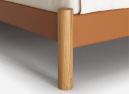 Cozy Bed - Double - Tan Vegan Leather Frame - Cream Fleece Headboard - thumbnail 6