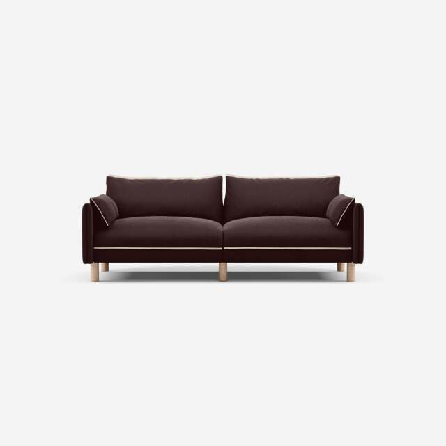 Cozy 3 Seater Sofa - Dark Brown Velvet - image 1