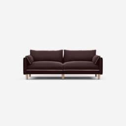 Cozy 3 Seater Sofa - Dark Brown Velvet - thumbnail 1
