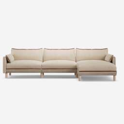 Cozy 5 Seater RH Chaise Sofa - Cream Textured Weave - thumbnail 3