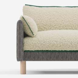 Cozy 1.5 Seater Chaise Sofa - Salt & Pepper Textured Weave - thumbnail 4
