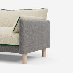 Cozy 1.5 Seater Chaise Sofa - Salt & Pepper Textured Weave - thumbnail 2