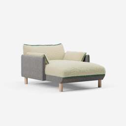 Cozy 1.5 Seater Chaise Sofa - Salt & Pepper Textured Weave - thumbnail 1