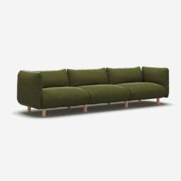 Pillow 5 Seater Sofa - Dark Green Velvet - thumbnail 3