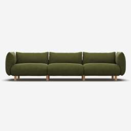 Pillow 5 Seater Sofa - Dark Green Velvet