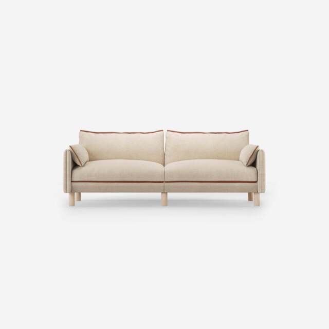 Cozy 3 Seater Sofa - Cream Textured Weave - image 1