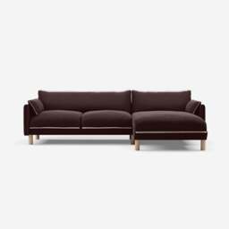 Cozy 4 Seater RH Chaise Sofa - Dark Brown Velvet - thumbnail 3