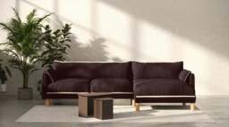 Cozy 4 Seater RH Chaise Sofa - Dark Brown Velvet - thumbnail 6