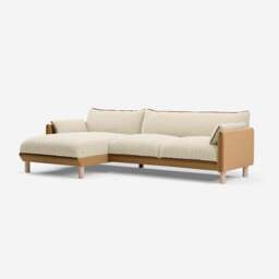 Cozy 4 Seater LH Chaise Sofa - Ochre Cotton