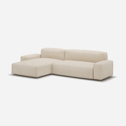 Float 4 Seater LH Chaise Sofa - Cream Textured Weave - thumbnail 1