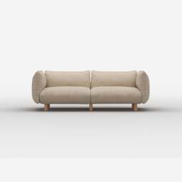 Pillow 3 Seater Sofa - Cream Textured Weave