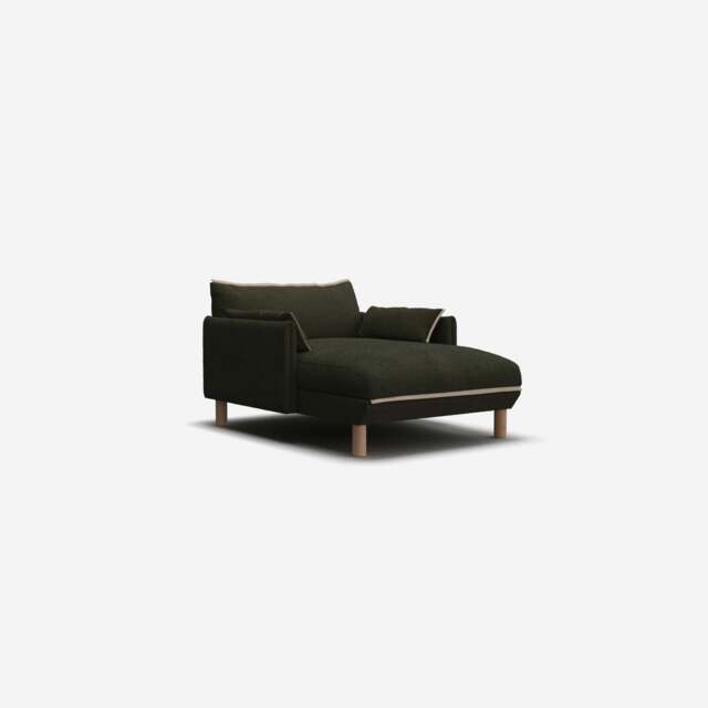 Cozy 1.5 Seater Chaise Sofa - Green Boucle II - image 1