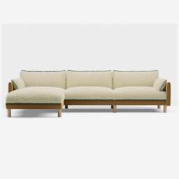 Cozy 5 Seater LH Chaise Sofa - Ochre Cotton - thumbnail 3