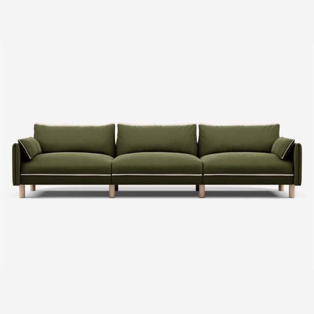 Cozy 5 Seater Sofa - Dark Green Velvet - image 1