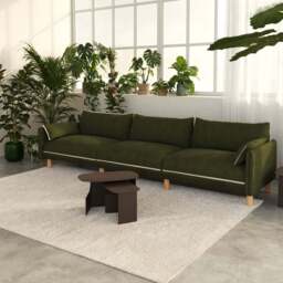 Cozy 5 Seater Sofa - Dark Green Velvet - thumbnail 2