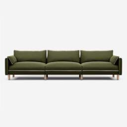 Cozy 5 Seater Sofa - Dark Green Velvet - thumbnail 1