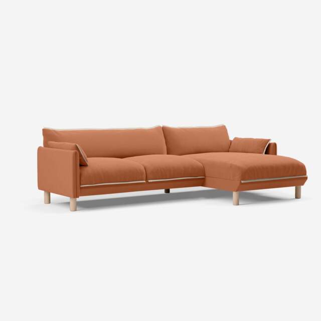 Cozy 4 Seater RH Chaise Sofa - Henna Cotton - image 1
