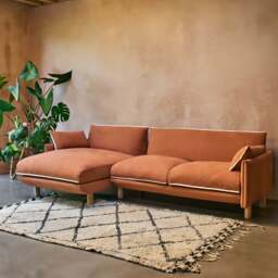 Cozy 4 Seater RH Chaise Sofa - Henna Cotton - thumbnail 2