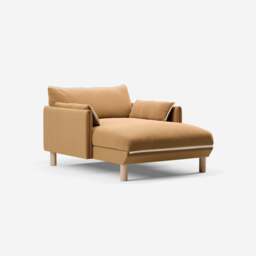 Cozy 1.5 Seater Chaise Sofa - Ochre Cotton