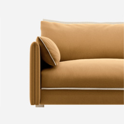 Cozy 1.5 Seater Chaise Sofa - Ochre Cotton - thumbnail 6