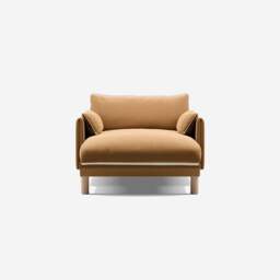 Cozy 1.5 Seater Chaise Sofa - Ochre Cotton - thumbnail 4
