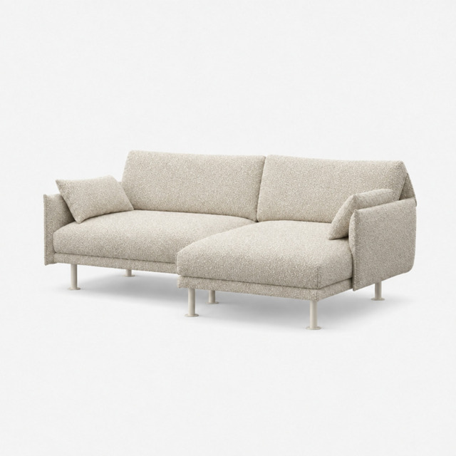 Rest 3 Seater RH Chaise Sofa - Ecru Boucle - image 1