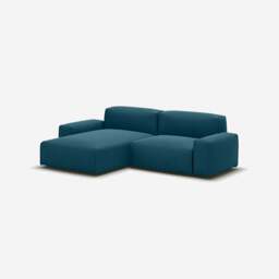 Float 3 Seater LH Chaise Sofa - Teal Velvet - thumbnail 1