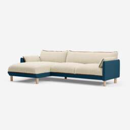 Cozy 4 Seater LH Chaise Sofa - Teal Velvet