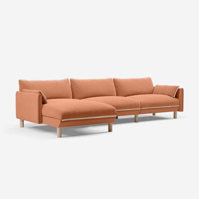 Cozy 5 Seater LH Chaise Sofa - Henna Cotton - image 1