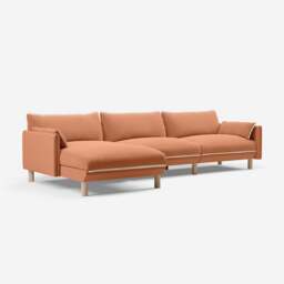 Cozy 5 Seater LH Chaise Sofa - Henna Cotton