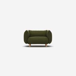 Pillow 1.5 Seater Sofa - Dark Green Velvet