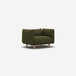 Pillow 1.5 Seater Sofa - Dark Green Velvet - thumbnail 3