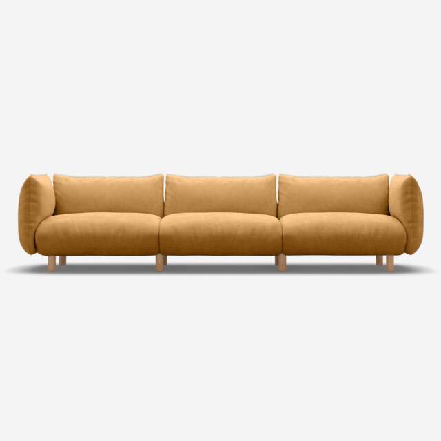 Pillow 5 Seater Sofa - Ochre Cotton - image 1