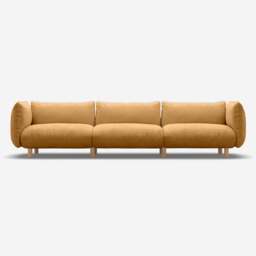 Pillow 5 Seater Sofa - Ochre Cotton - thumbnail 1