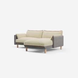 Cozy 3 Seater RH Chaise Sofa - Salt & Pepper Textured Weave - thumbnail 1