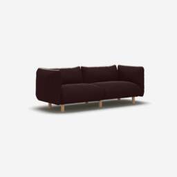 Pillow 3 Seater Sofa - Dark Brown Velvet - thumbnail 3