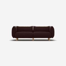 Pillow 3 Seater Sofa - Dark Brown Velvet
